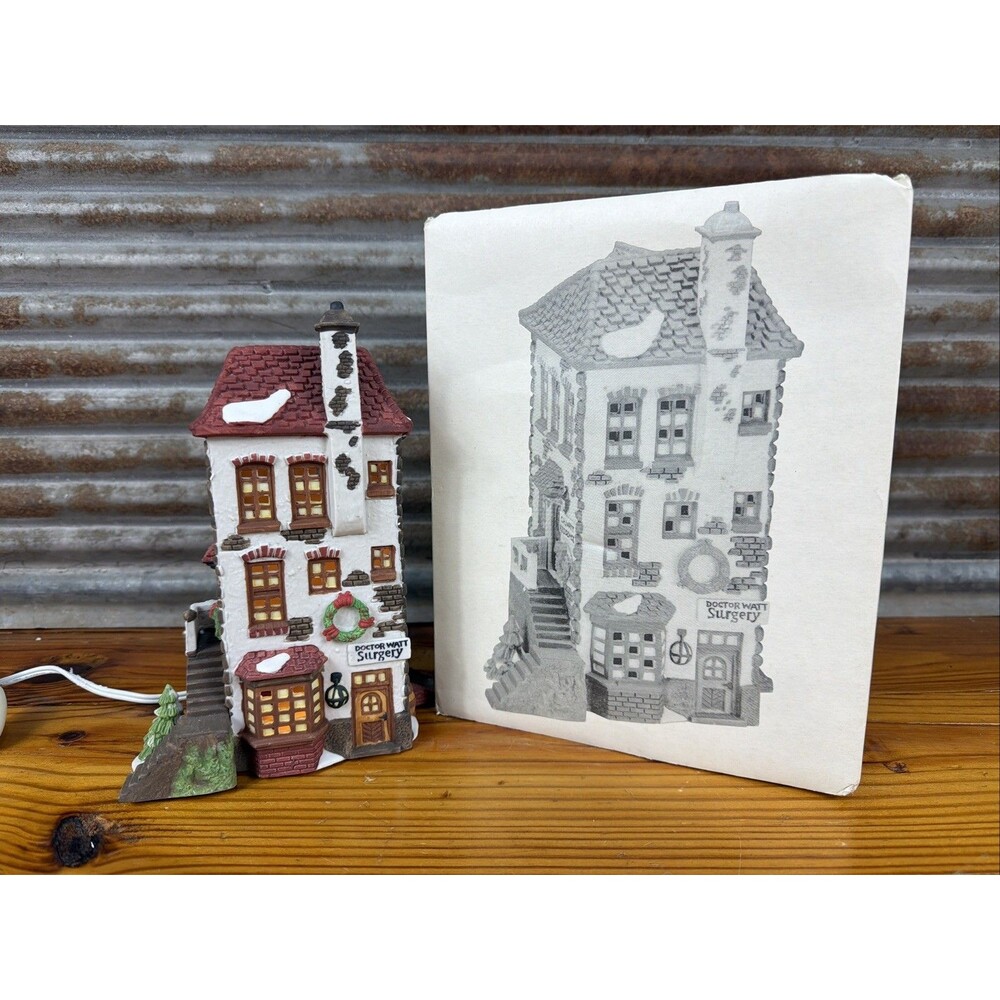 Dept 56 Dickens Heritage Village C.H. Watt Physician With Box & Light #5568-9